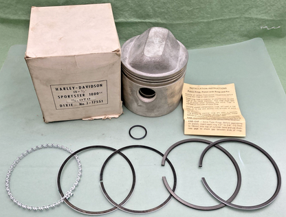 NEW GENUINE HARLEY DAVIDSON J-17551 PISTON KIT WITH RINGS, 3-3/16 BORE O/S .070