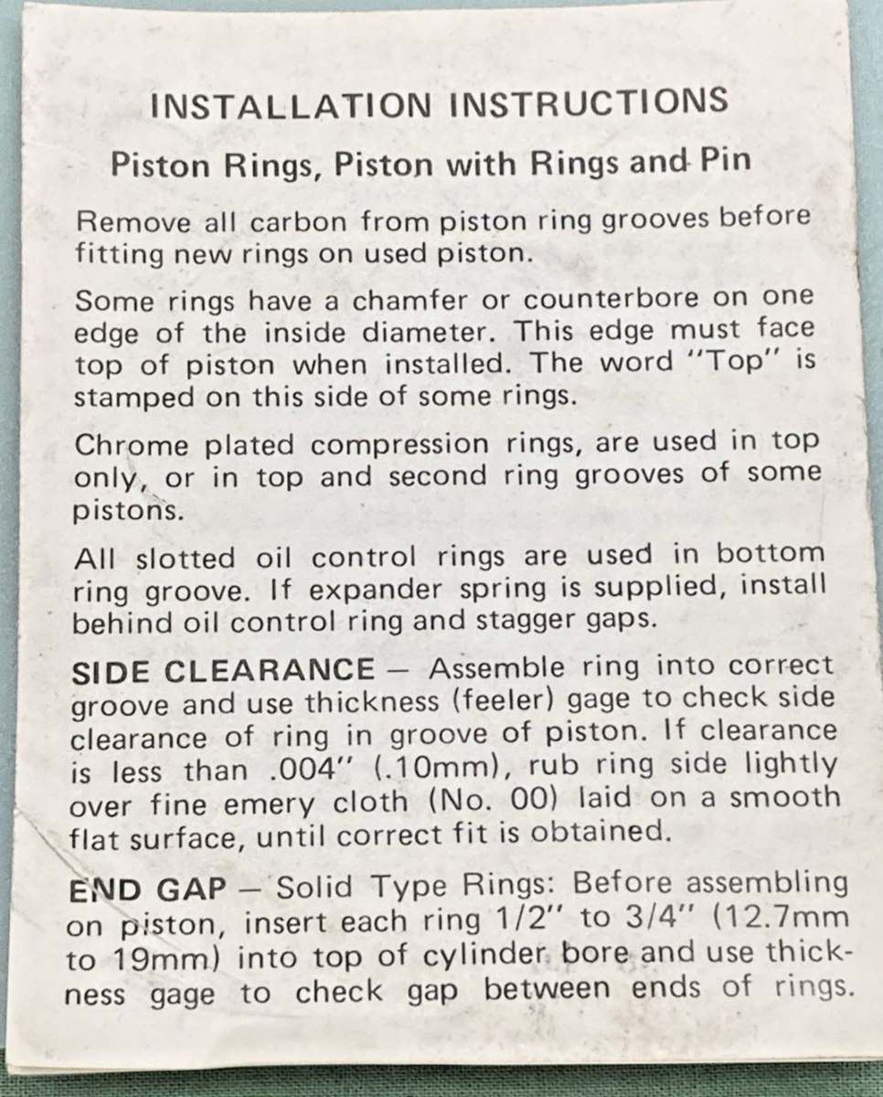 NEW GENUINE HARLEY DAVIDSON J-17551 PISTON KIT, 3-3/16 BORE O/S .010