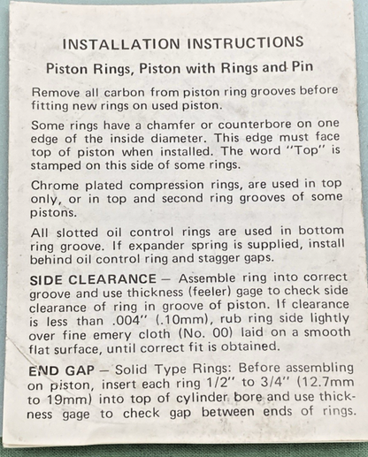 NEW GENUINE HARLEY DAVIDSON J-17551 PISTON KIT, 3-3/16 BORE O/S .010
