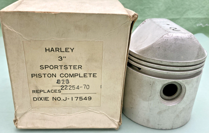 NEW GENUINE DIXIE J-17549 PISTON KIT, 3" BORE O/S .020, HARLEY DAVIDSON 22254-70