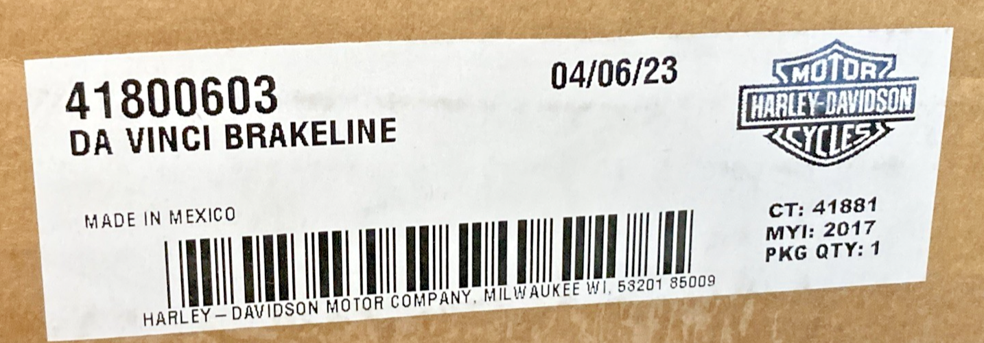 NEW GENUINE HARLEY DAVIDSON 41800603 DA VINCI BRAKE LINE