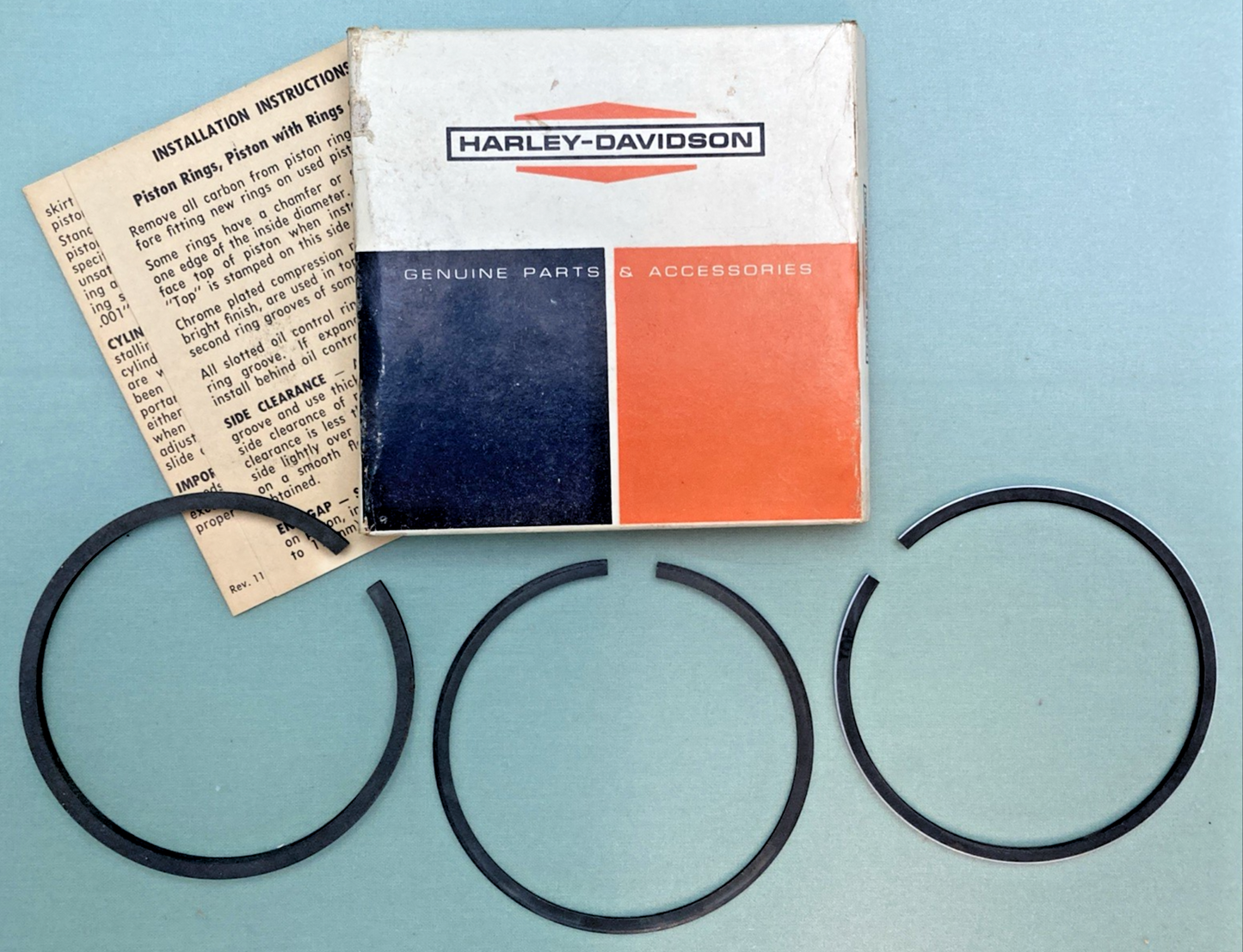 NEW GENUINE HARLEY DAVIDSON 22329-66 Piston Ring Set, Oversize .8