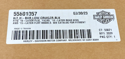 NEW GENUINE HARLEY DAVIDSON 55801057 LOW H-BAR CRUISER KIT, BLACK