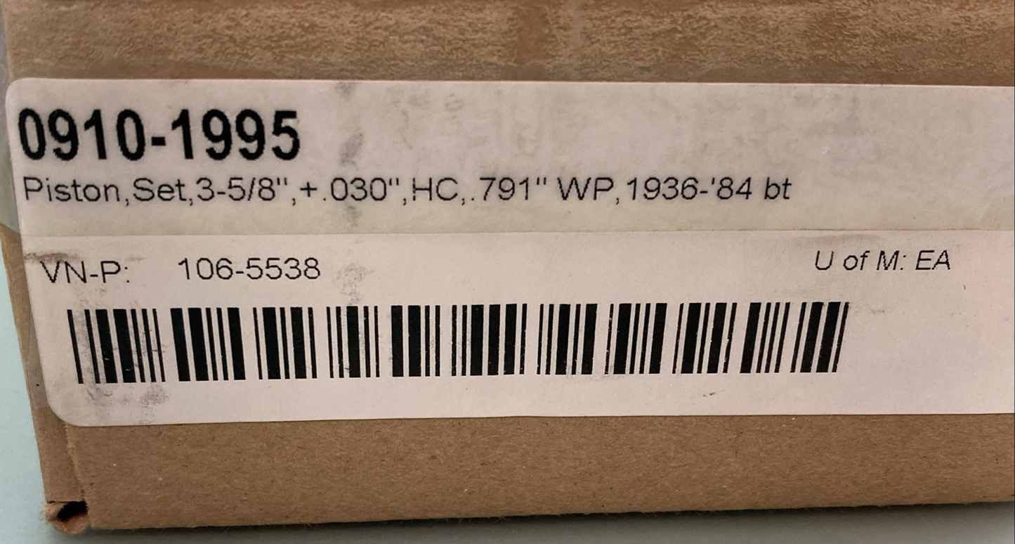 NEW GENUINE S&S CYCLE 0910-1995 106-5538 Forged 3-5/8" Bore Piston Kit