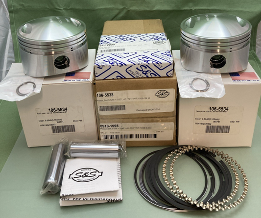 NEW GENUINE S&S CYCLE 0910-1995 106-5538 Forged 3-5/8" Bore Piston Kit