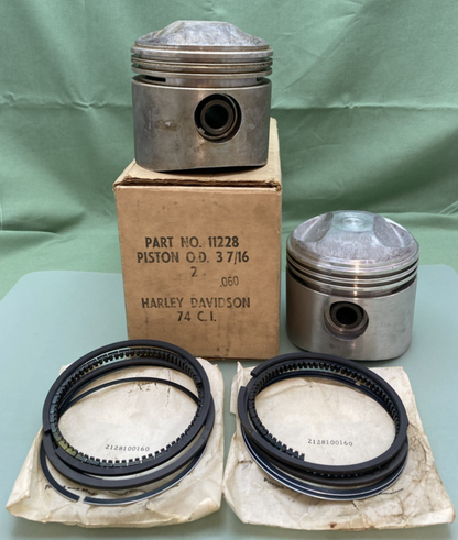 NEW REPLACES HARLEY DAVIDSON 11228 PISTON SET .060 3 7/16