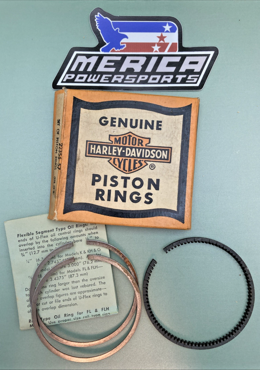 NEW GENUINE HARLEY DAVIDSON 22356-57 Piston Ring Set .005