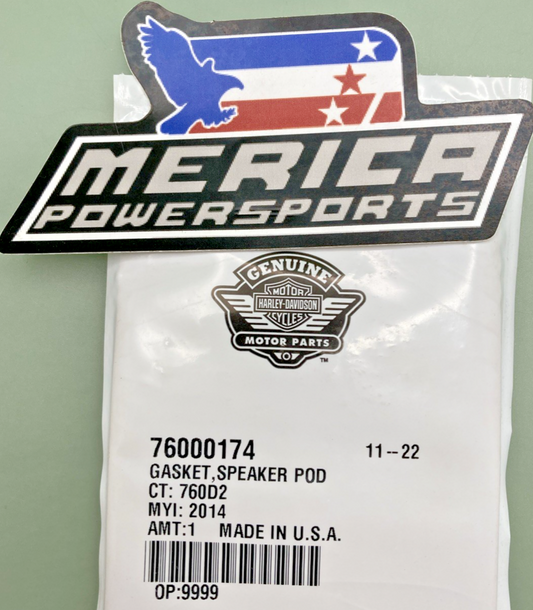 NEW GENUINE HARLEY DAVIDSON 76000174 GASKET, SPEAKER POD