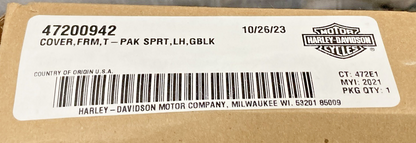 NEW GENUINE HARLEY DAVIDSON 47200942 COVER, FRM, T-PAK SPRT, LH, GBLK