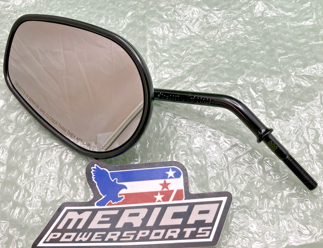 NEW GENUINE HARLEY DAVIDSON 91983-03B TAPERED SHORT STEM MIRROR - BLACK -  LEFT