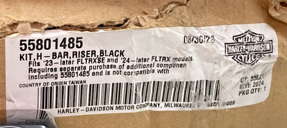 NEW GENUINE HARLEY DAVIDSON 55801485 H-BAR RISER KIT, BLACK