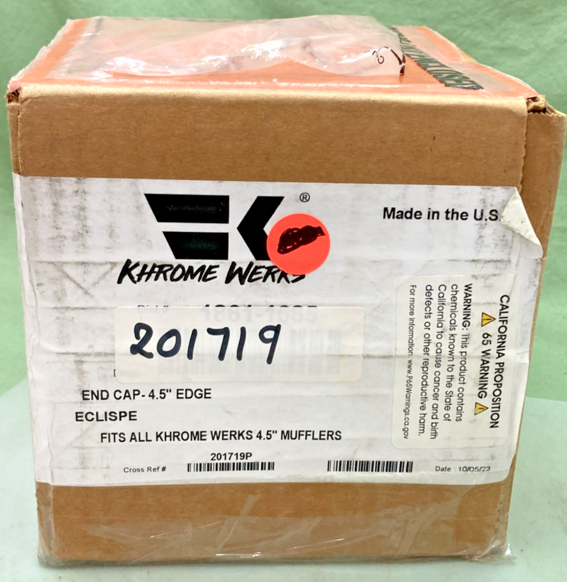 NEW GENUINE KHROME WERKS 201719 ECLISPE END CAP 4.5" EDGE 1861-1685