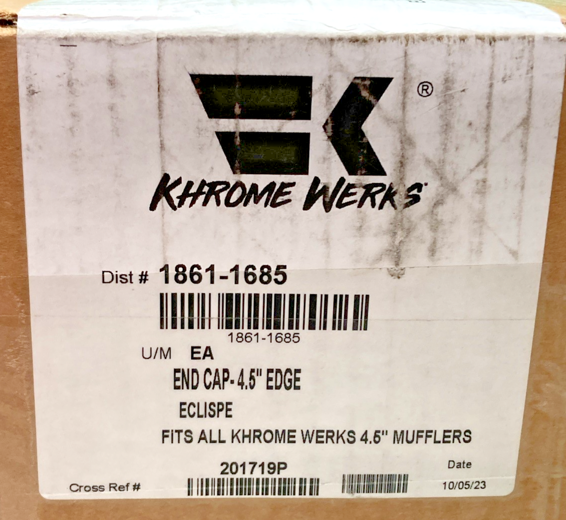 NEW GENUINE KHROME WERKS 201719 ECLISPE END CAP 4.5" EDGE 1861-1685