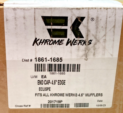 NEW GENUINE KHROME WERKS 201719 ECLISPE END CAP 4.5" EDGE 1861-1685