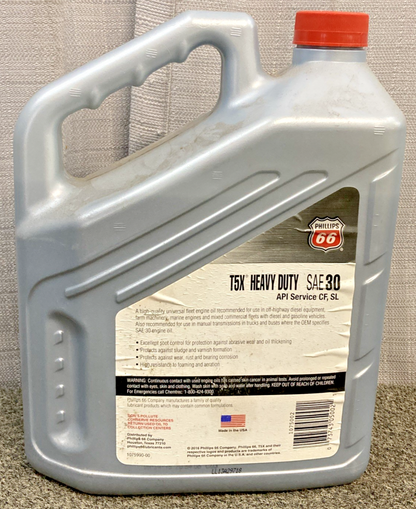 NEW GENUINE PHILLIPS 66 1075991-00 TX5 HEAVY DUTY DIESEL ENGINE OIL SAE 30 1 GAL
