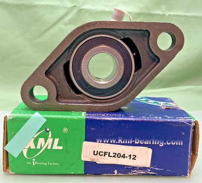 NEW GENUINE KML UCFL204-12 OVAL FLANGE BEARING