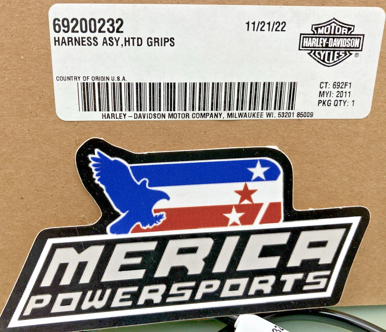 NEW GENUINE HARLEY DAVIDSON 69200232 HARNESS ASSY, HTD GRIPS