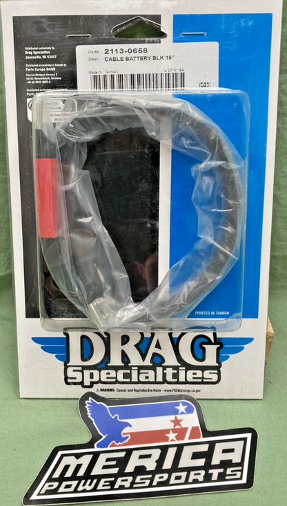 NEW GENUINE DRAG SPECIALTIES 2113-0658 BATTERY CABLE 18"
