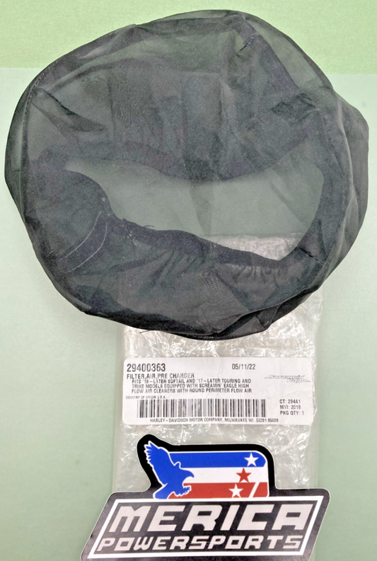 NEW GENUINE HARLEY DAVIDSON SCREAMIN' EAGLE 29400363 AIR CLEANER RAIN SOCK - BLK