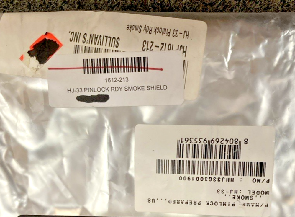 NEW GENUINE HJC HELMETS 1612-213 SHIELD, HJ-33 ANTI-FOG PINLOCK  - SMOKE