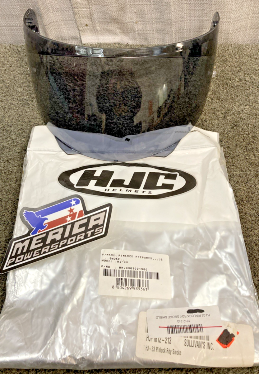 NEW GENUINE HJC HELMETS 1612-213 SHIELD, HJ-33 ANTI-FOG PINLOCK  - SMOKE