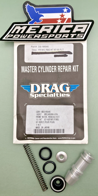 NEW GENUINE DRAG SPECIALTIES DS-195045 FRONT MASTER CYLINDER REBUILD KIT 11/16''