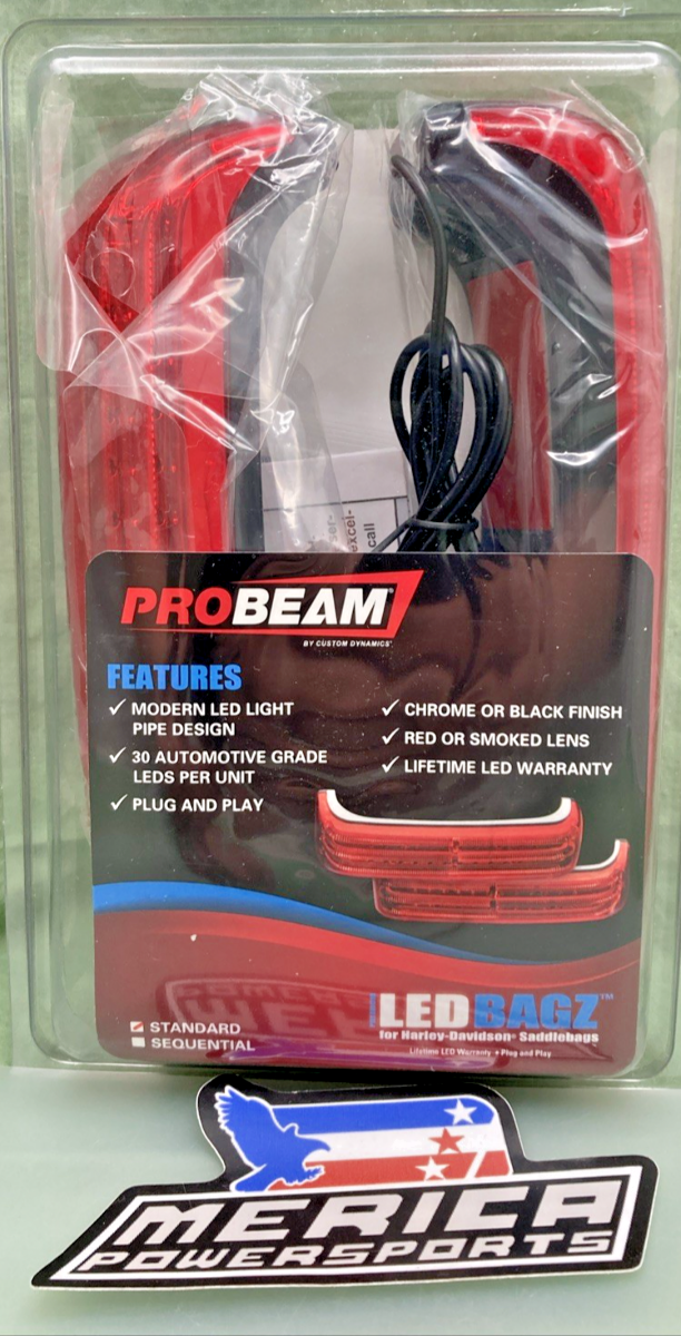 NEW GENUINE CUSTOM DYNAMICS 2040-2267 ProBEAM LED BAGZ, SADDLE BAG LIGHTS -BMC