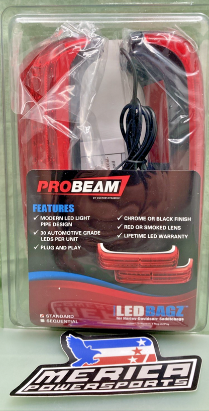 NEW GENUINE CUSTOM DYNAMICS 2040-2267 ProBEAM LED BAGZ, SADDLE BAG LIGHTS -BMC