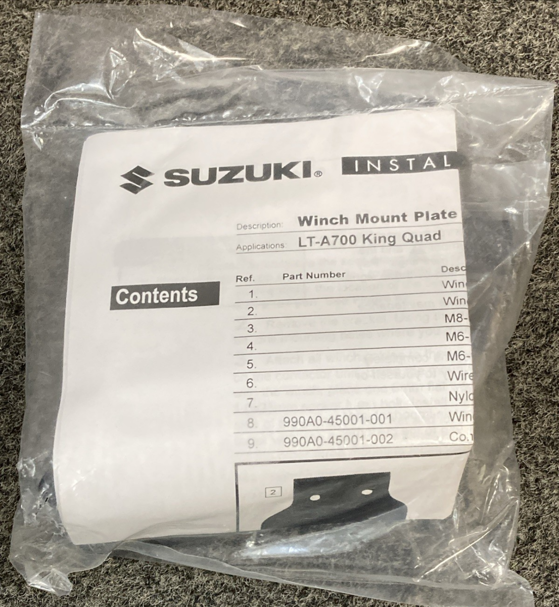 NEW GENUINE SUZUKI 990A0-45071 WINCH BRACKET KIT
