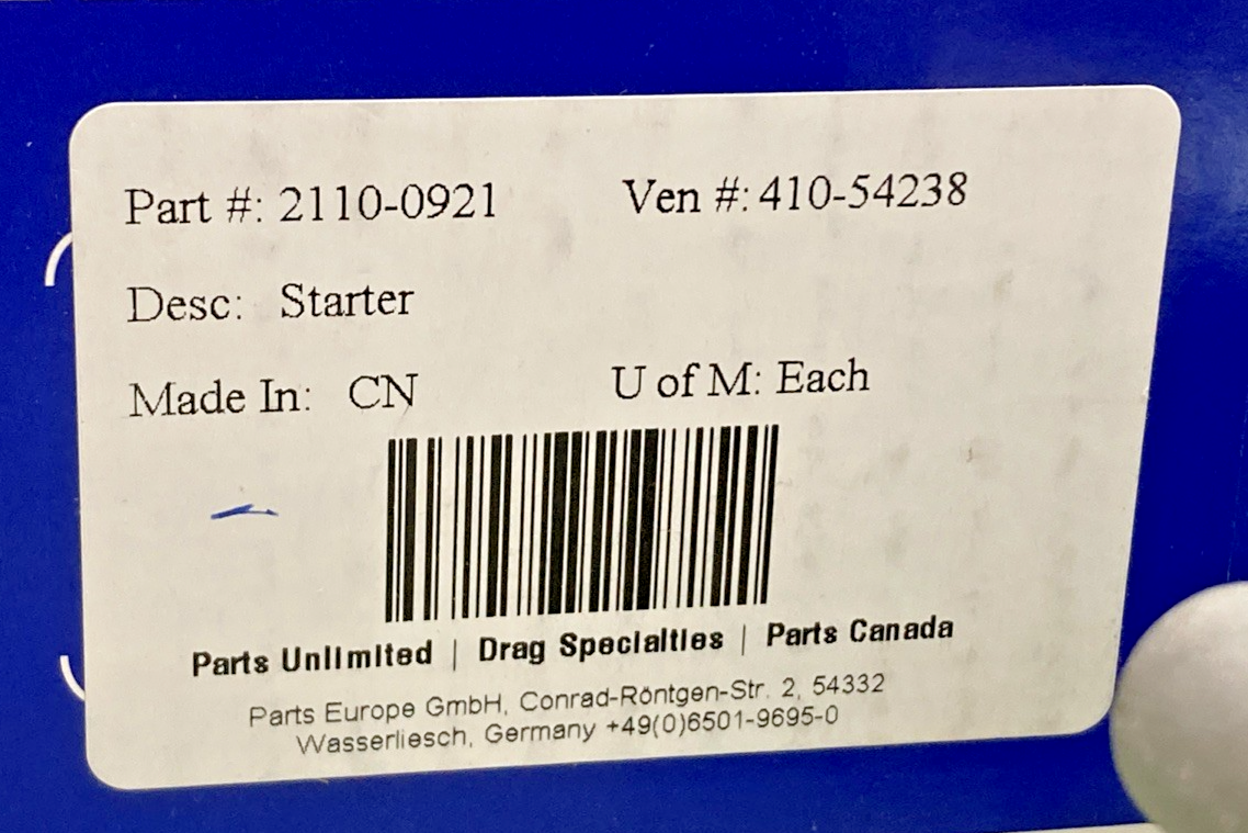 NEW GENUINE PARTS UNLIMITED 2110-0921 STARTER MOTOR FOR POLARIS