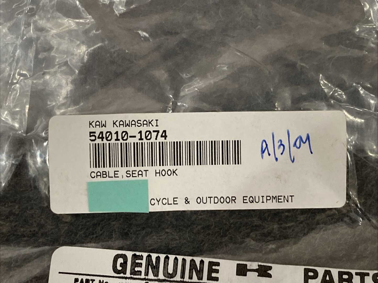 NEW GENUINE KAWASAKI 54010-1074 CABLE. SEAT HOOK
