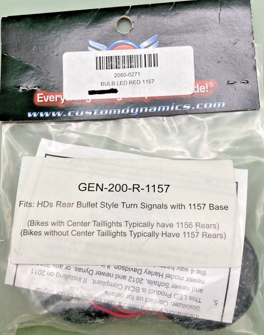 NEW GENUINE CUSTON DYNAMICS 2060-0271 LED TURN SIGNAL INSERTS
