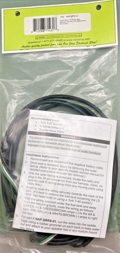 NEW GENUINE NAMZ 2120-0628/NAP-SRRS-01 HARNESS RR SPKR W/CONN