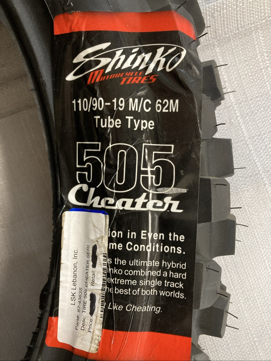 NEW GENUINE SHINKO 505 CHEATER 110/90-19 62M TT OFFROAD REAR M/C TIRE