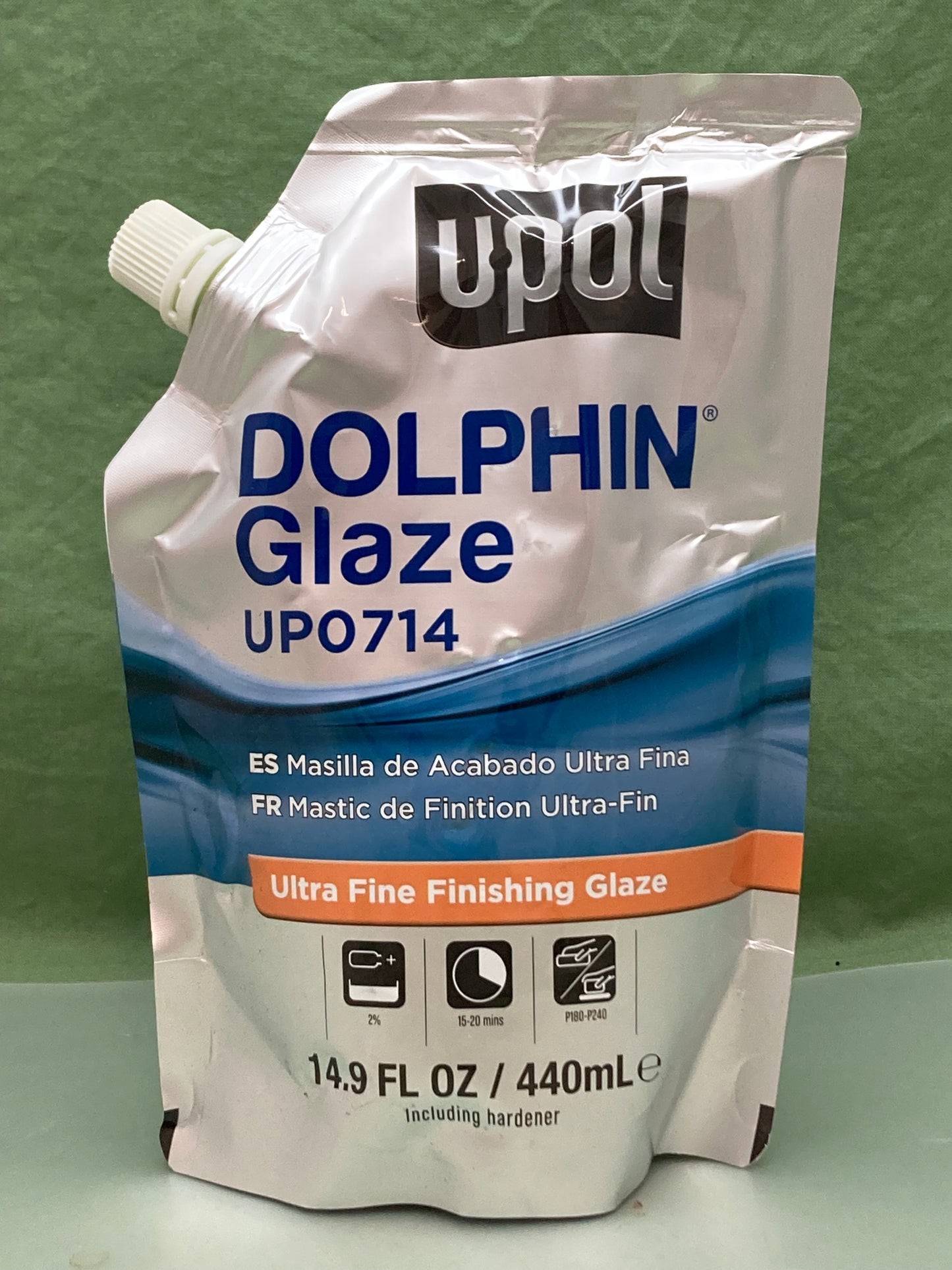 New U-POL UP0714 Dolphin Glaze 440ml Bag Self Leveling Premium Glaze Putty