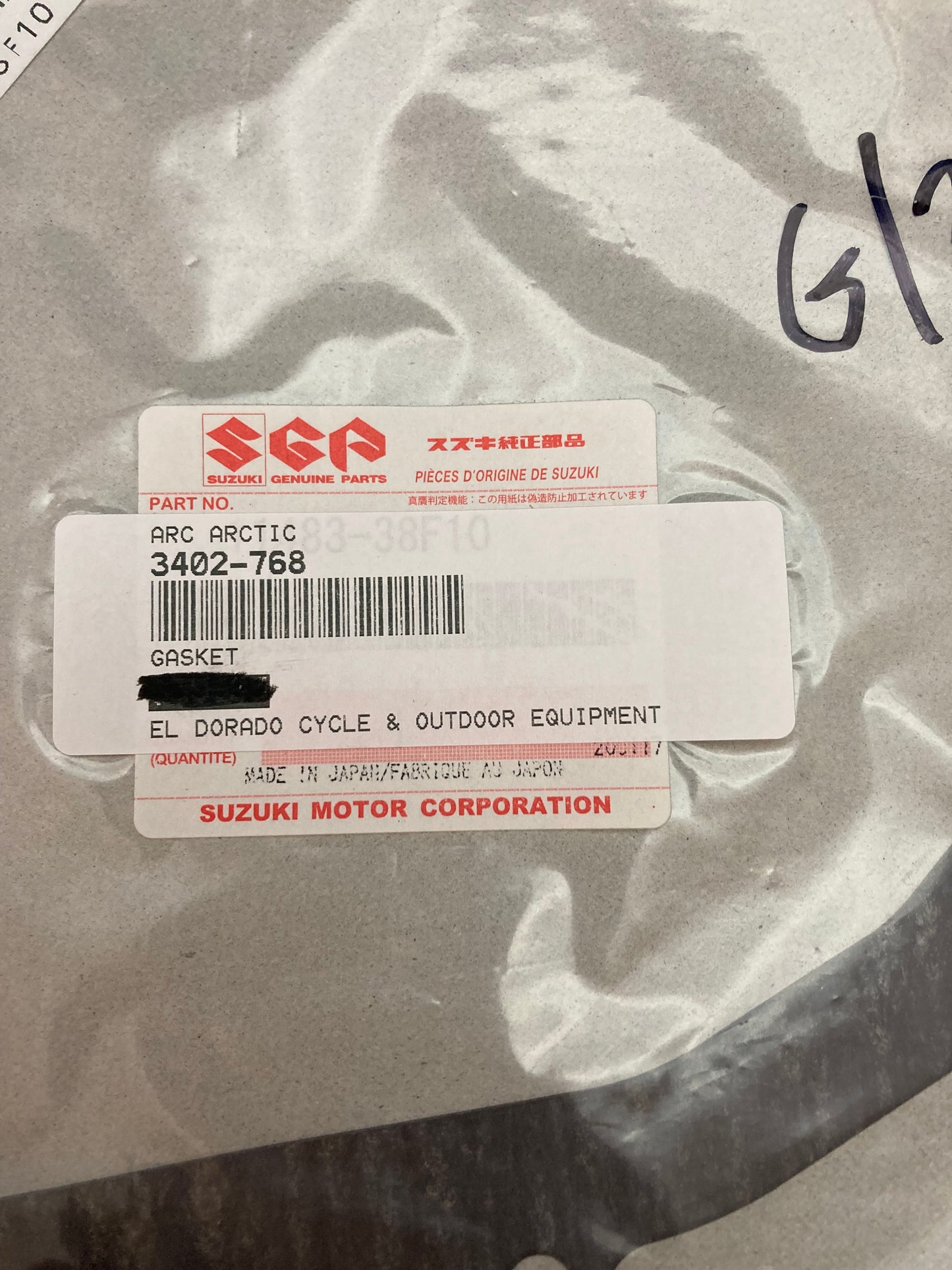NEW GENUINE SUZUKI 11483-38F10 GASKET ARCTIC CAT 3402-768