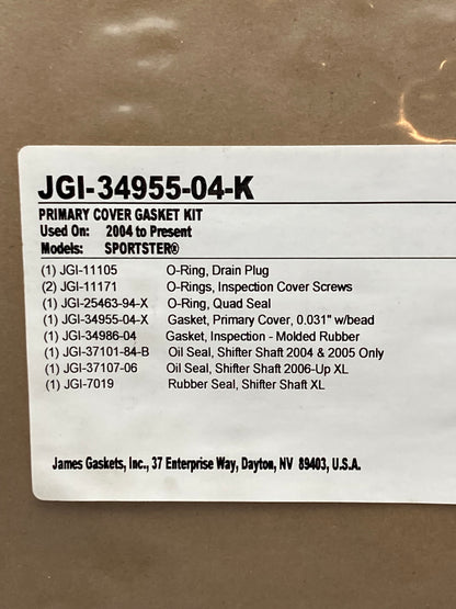 New Genuine James Gaskets JGI-34955-04-K Primary Cover Gasket
