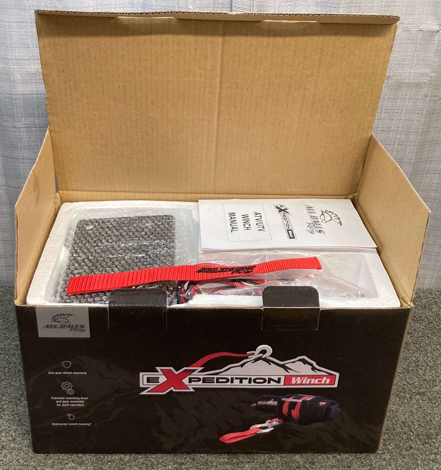 New Genuine All Balls 431-01022 Expedition Winch, 3500lb 2-Bolt Steel Cable