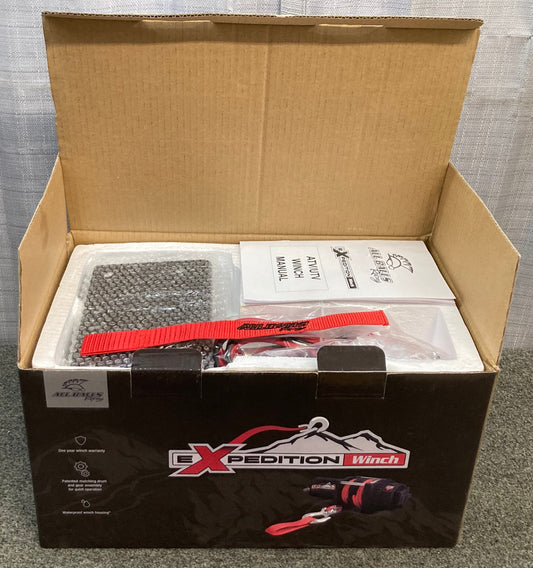 New Genuine All Balls 431-01022 Expedition Winch, 3500lb 2-Bolt Steel Cable