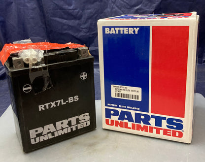 New Genuine Parts Unlimited RTX7L-BS AGM Maintenance Free Battery Complete Kit
