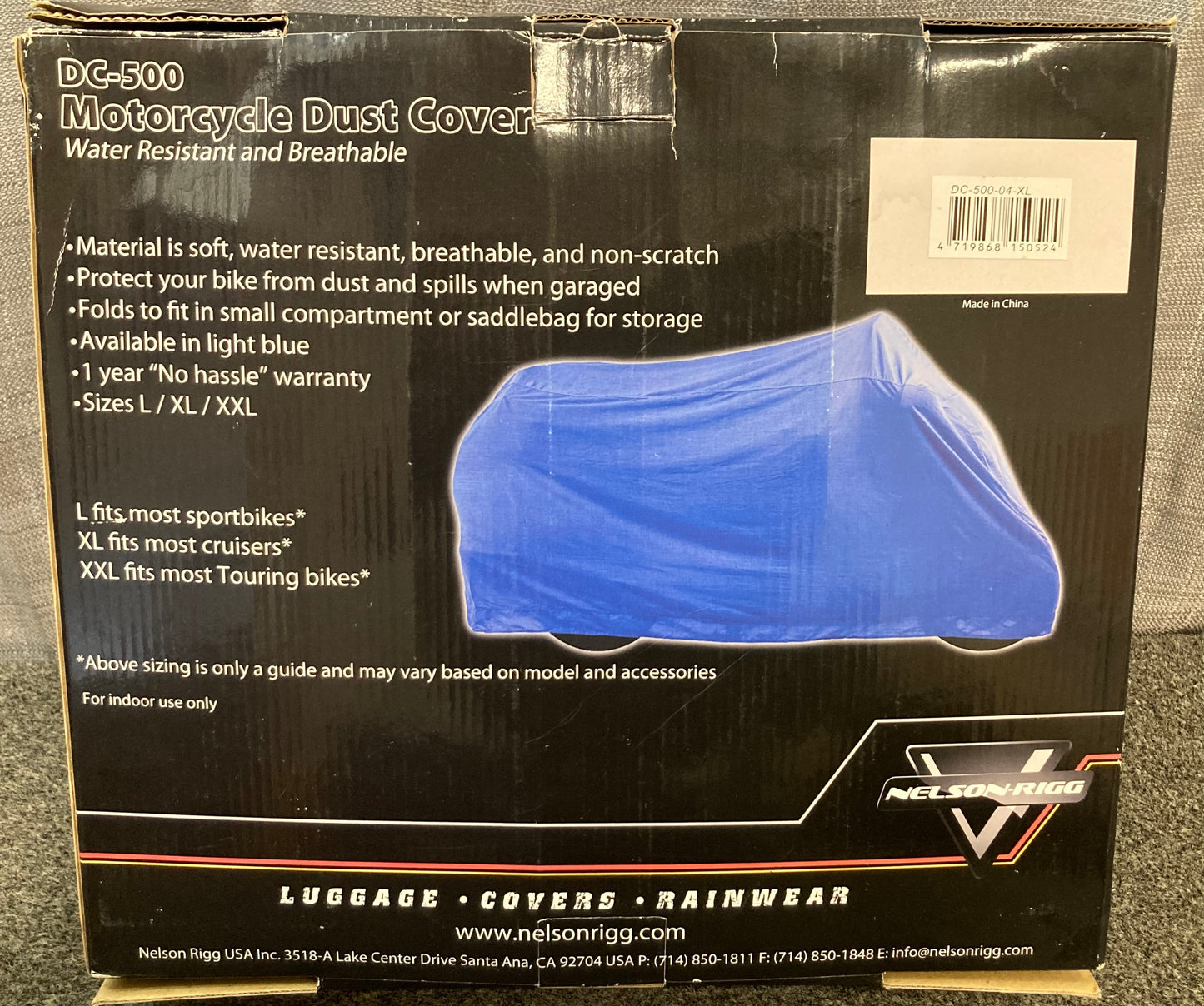 New Genuine Nelson-Rigg DC-500-04-XL MC Dust Cover