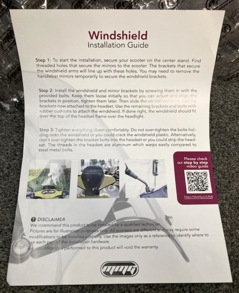 New Genuine ModCycles MGAWU4242 Universal Scooter Windshield 3mm