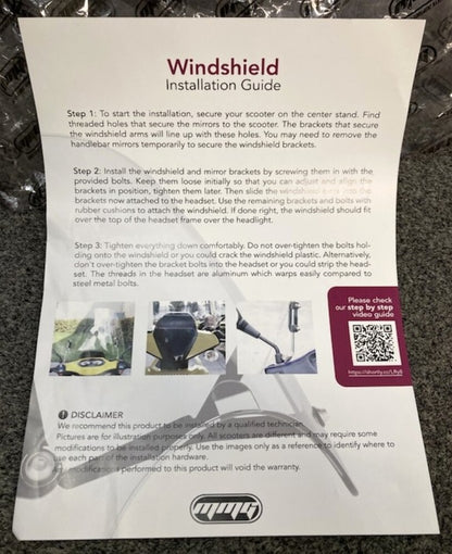 New Genuine ModCycles MGAWU4242 Universal Scooter Windshield 3mm