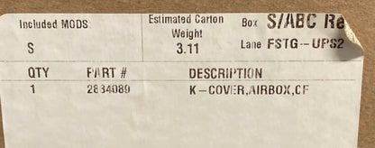 Polaris 2884089 Indian K-Cover, Airbox, Carbon Fiber New Genuine