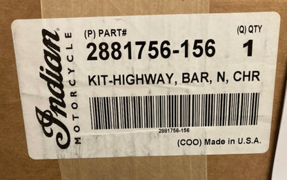Polaris 2881756-156 Indian Kit-Highway, Bar, N Chrome New Genuine