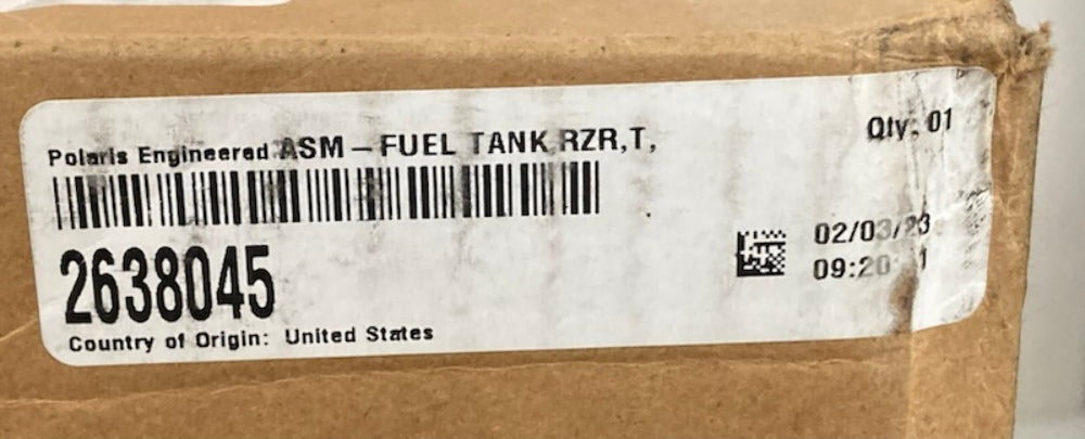 Polaris 2638045 ASM-Fuel, Tank, RZR, T, MP, RV New Genuine