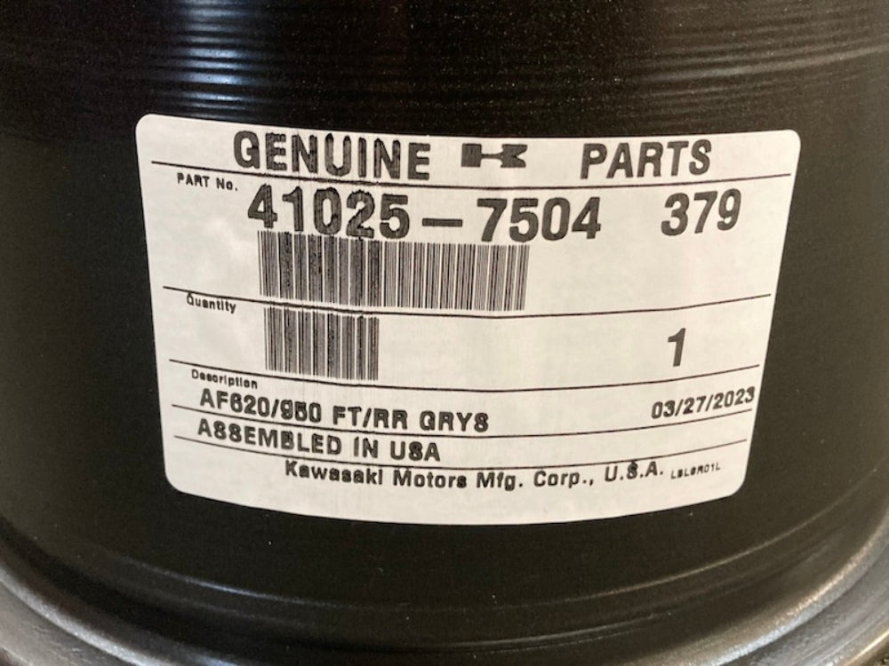 Kawasaki 41025-7504-379 Rim, 10X8.5AT, M. Graystone New Genuine