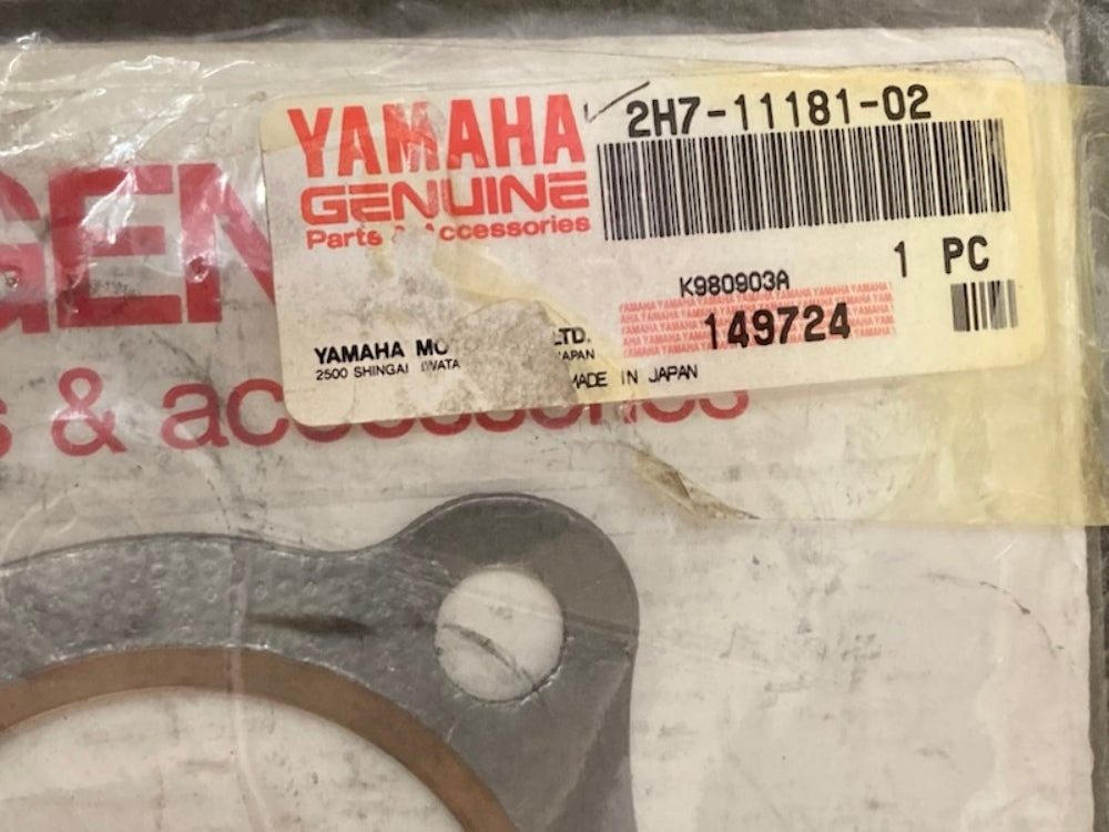 Yamaha 2H7-11181-02 Cylinder Head Gasket 1, 2H7-11181-02-00 New Genuine