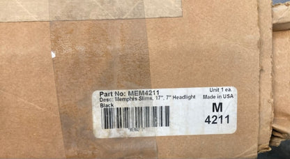 Memphis Shades MEM4211 Memphis Slims 17" 7" Headlight BLACK New Genuine