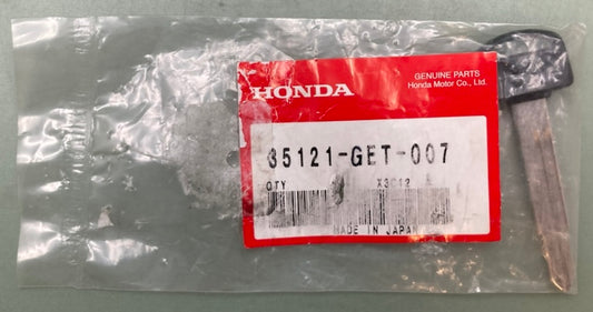 Honda 35121-GET-007 Blank Key Type 1 New Genuine